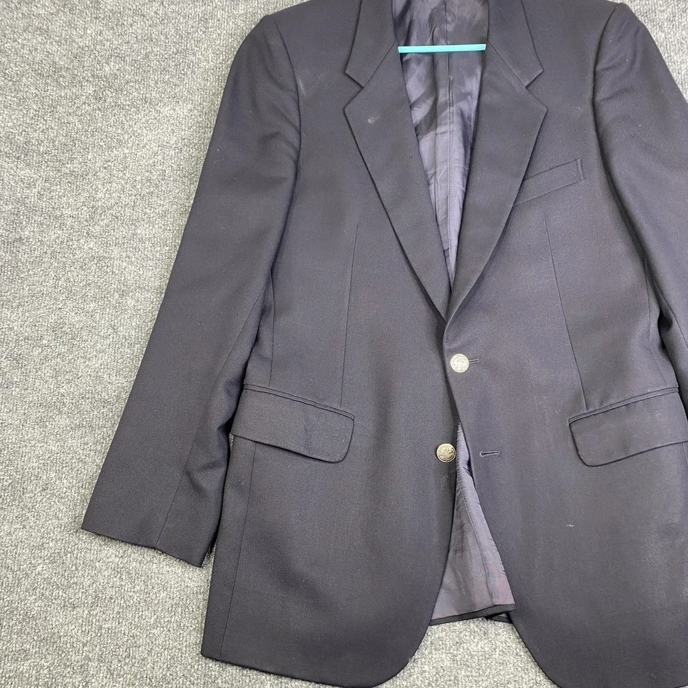 Vintage Yves Saint Laurent Blazer Sport Coat Mens 40 Navy Made France 80s